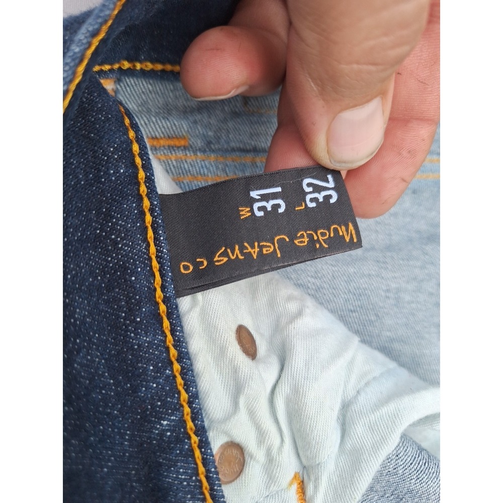 Nudie Jeans High Kai Mens 31x32 Blue Denim Jean Stretch Dark Blue Skinny - Picture 6 of 16